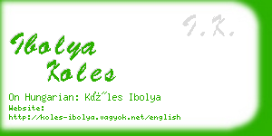 ibolya koles business card